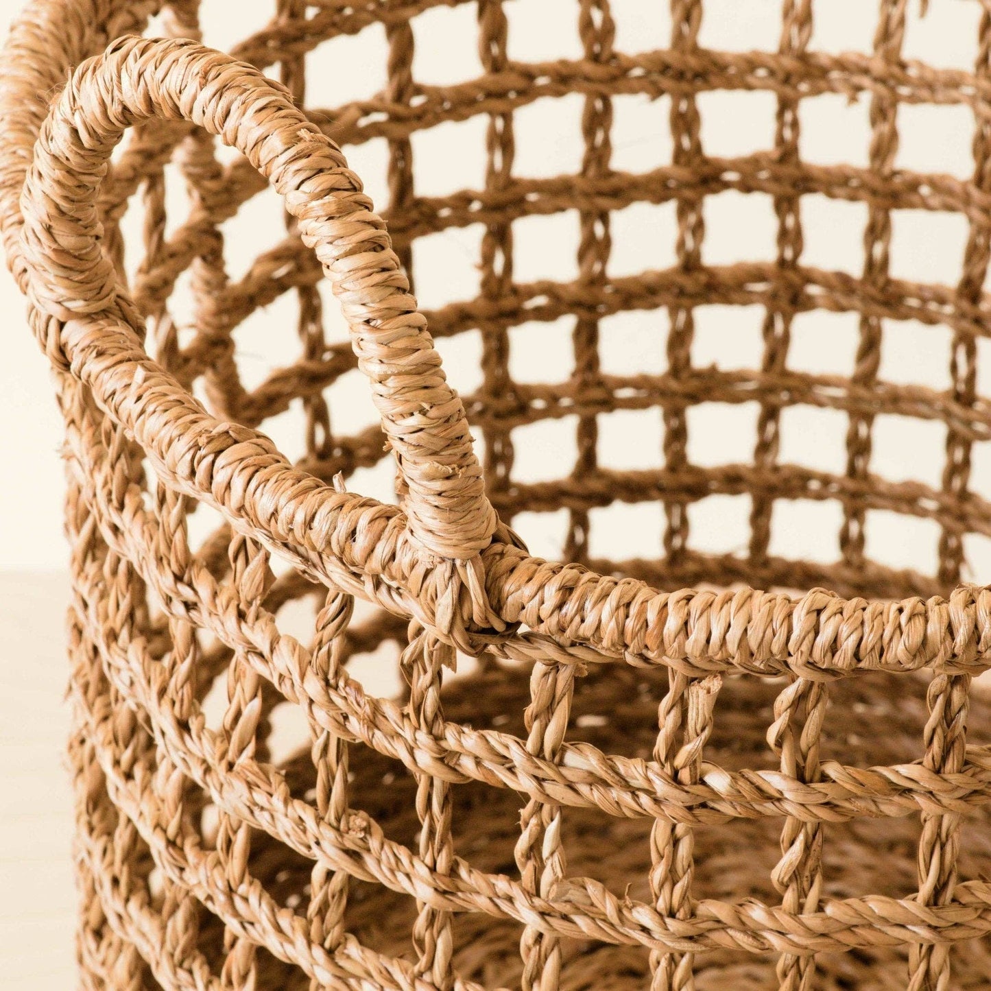 Open Weave Baskets with Handle, set of 3 - Storage Baskets |