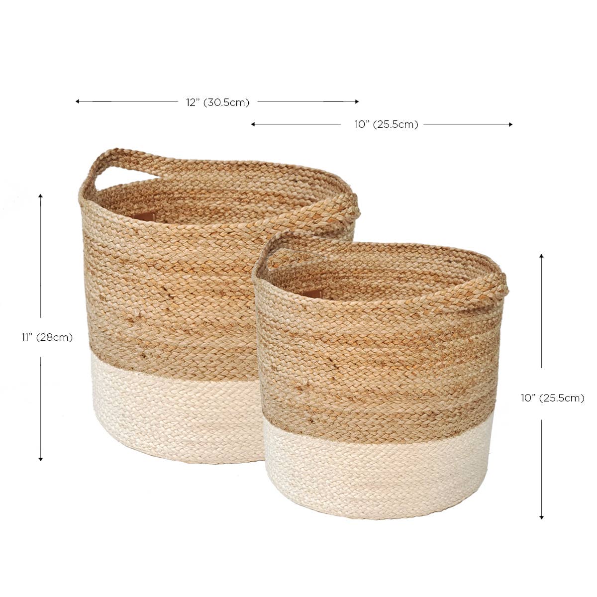 Handwoven Wicker Storage l Kata Colorblock Basket-Set of 2