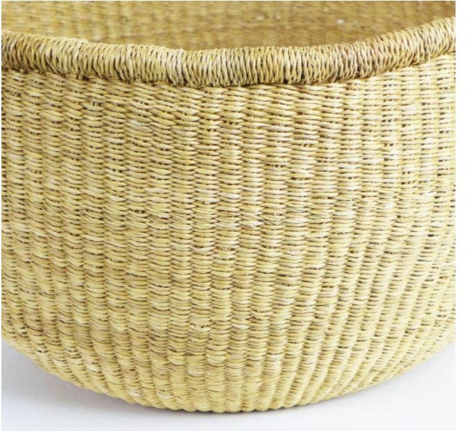 African Round Storage Bolga Ghana Woven Basket -Large