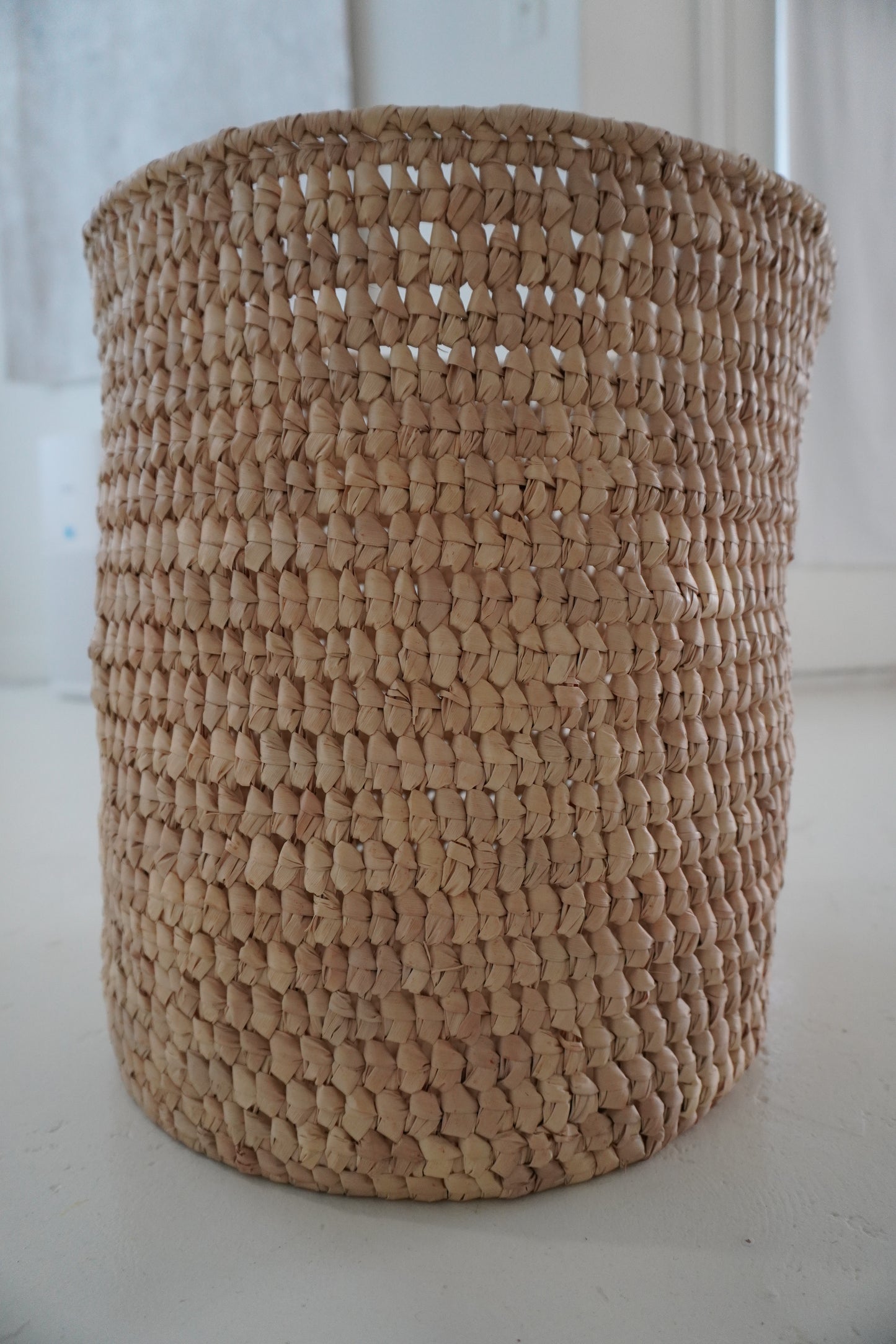 Large Open Weave Palm Leaf Basket