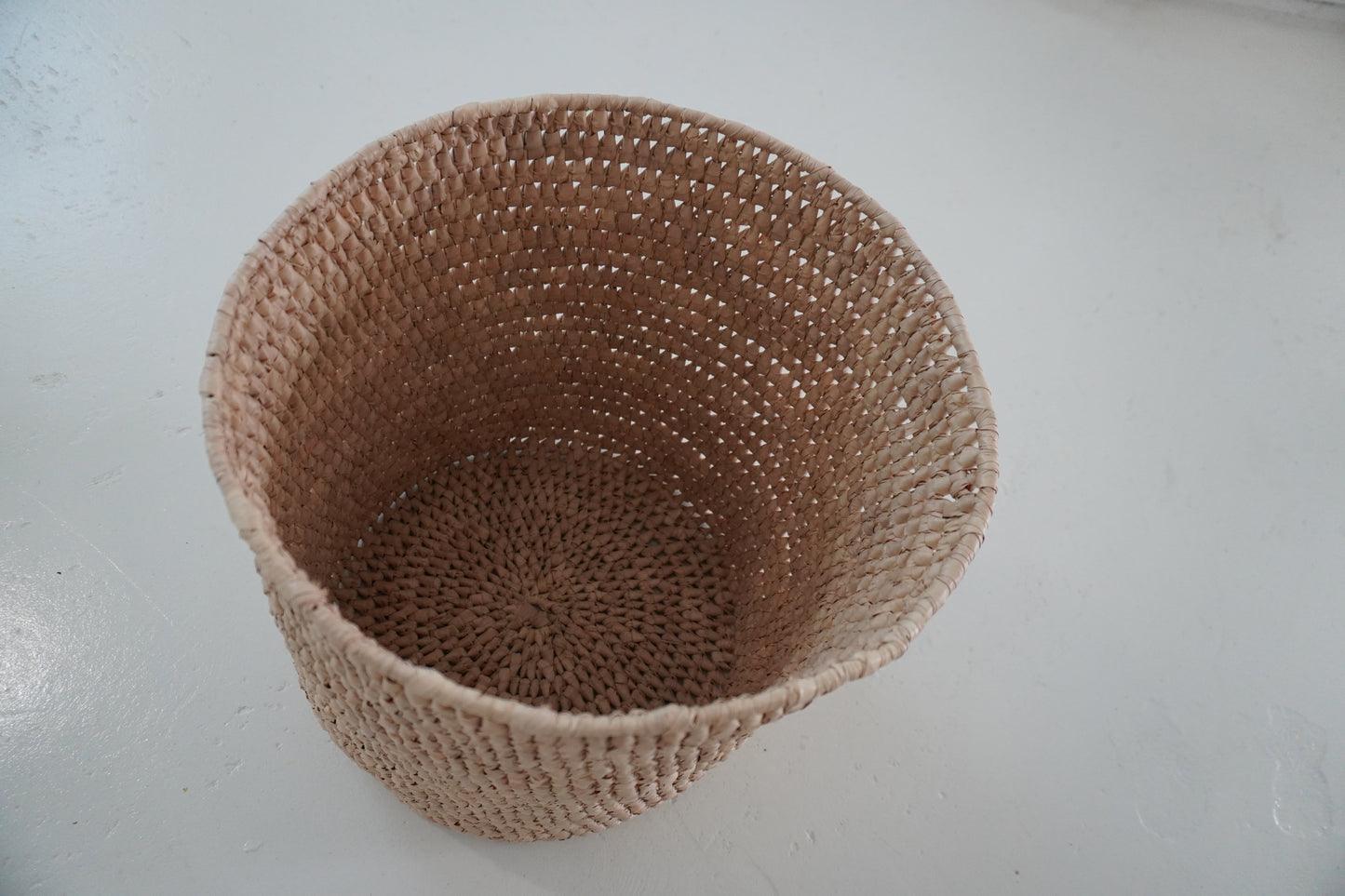 Large Open Weave Palm Leaf Basket