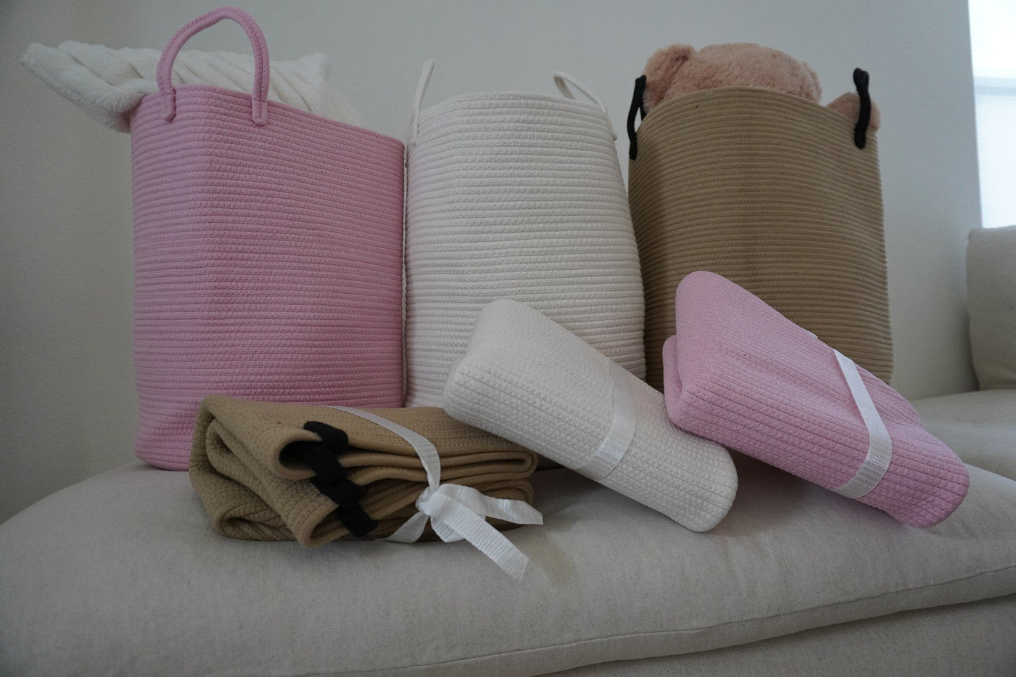 Cotton Rope- Lightweight Tan/Blk Handles