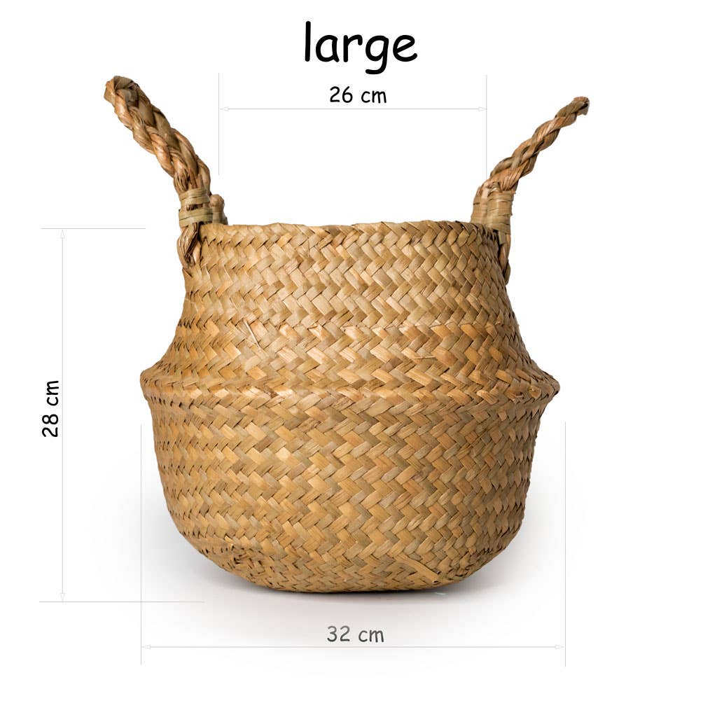 Belly basket seagrass handmade storage