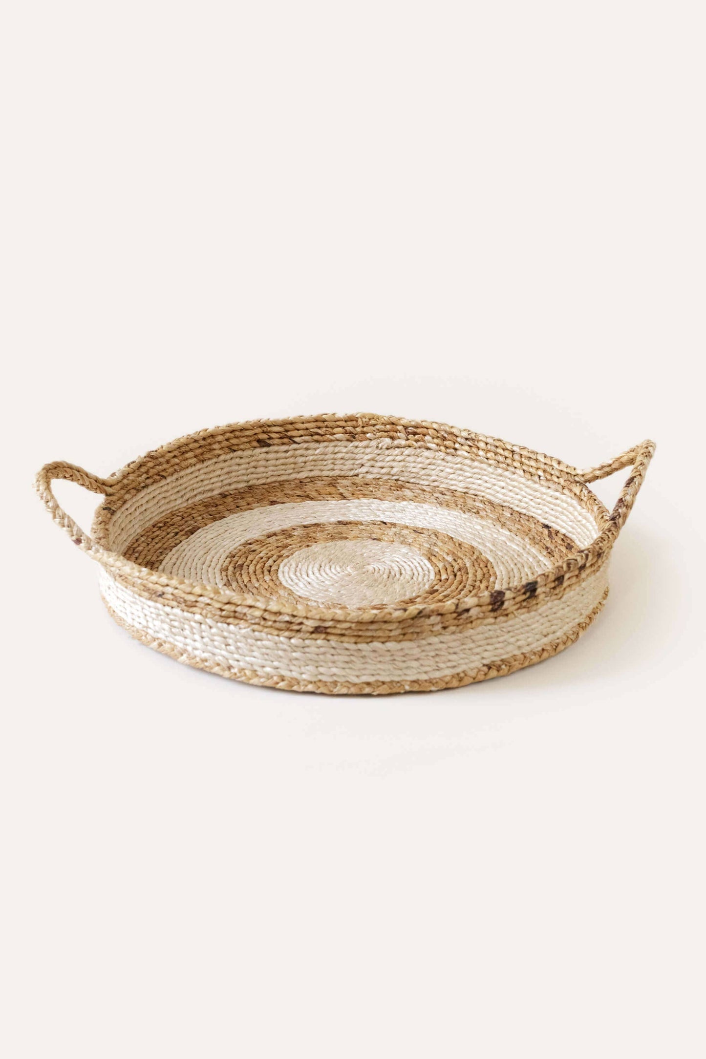 Banana Leaf and Sisal Double Handle Tray