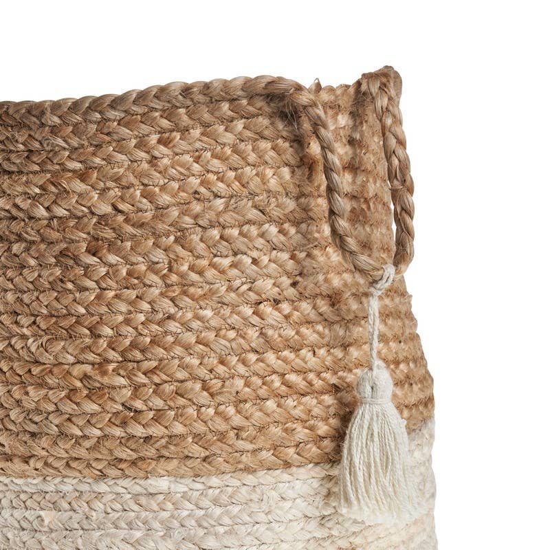 Montego Two-Toned Natural Jute Decorative Storage Basket