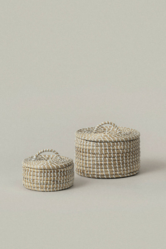 Set of 2 Medina Seagrass Woven Canister