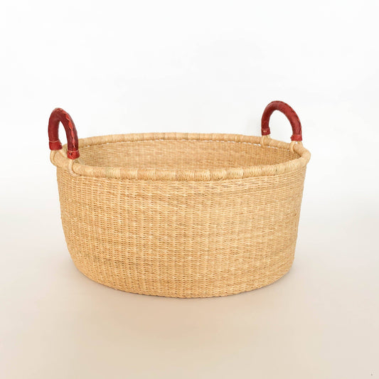 Kwasi Short Hamper Basket - Natural Handle