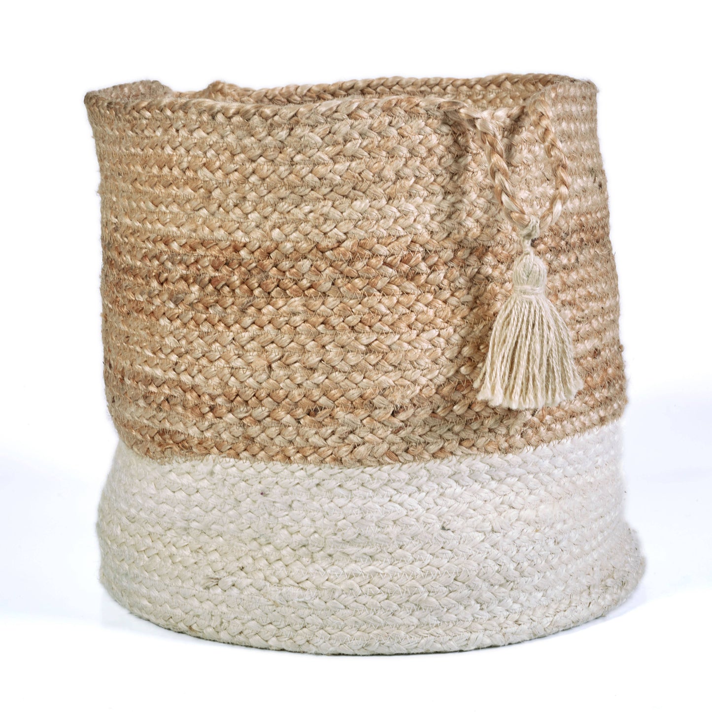 Montego Two-Toned Natural Jute Decorative Storage Basket