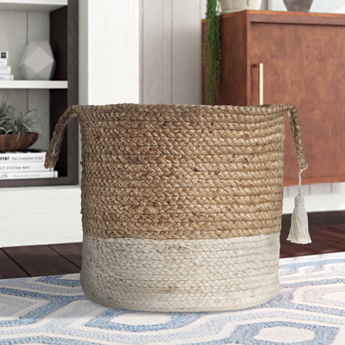 Montego Two-Toned Natural Jute Decorative Storage Basket